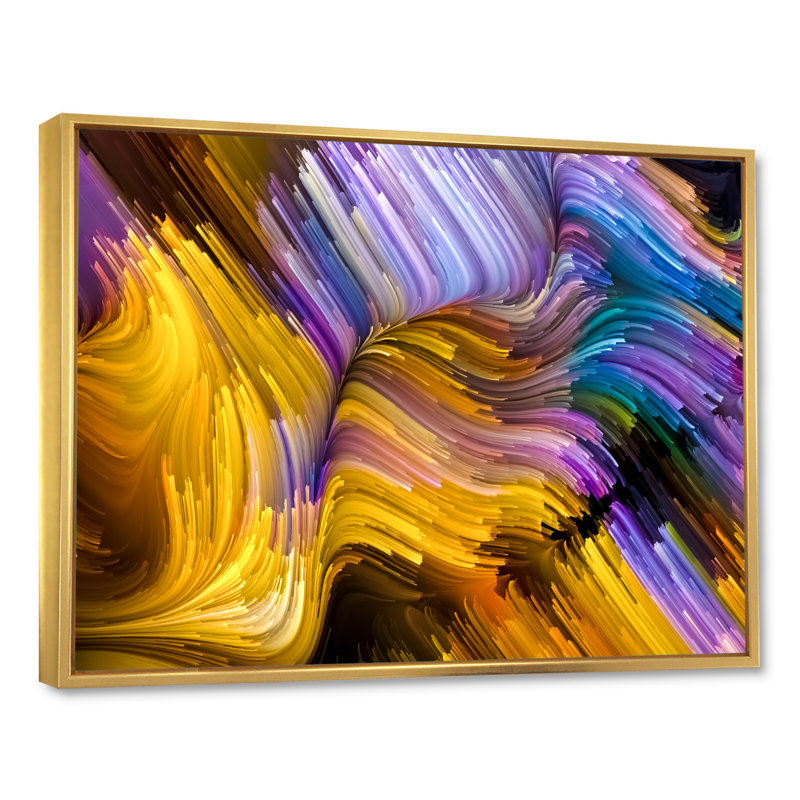 «Color Motion Series Abstract», reproduction de cadre photo sur toile, H 8 po x l 12 po x P 1 po, Cadre flottant doré