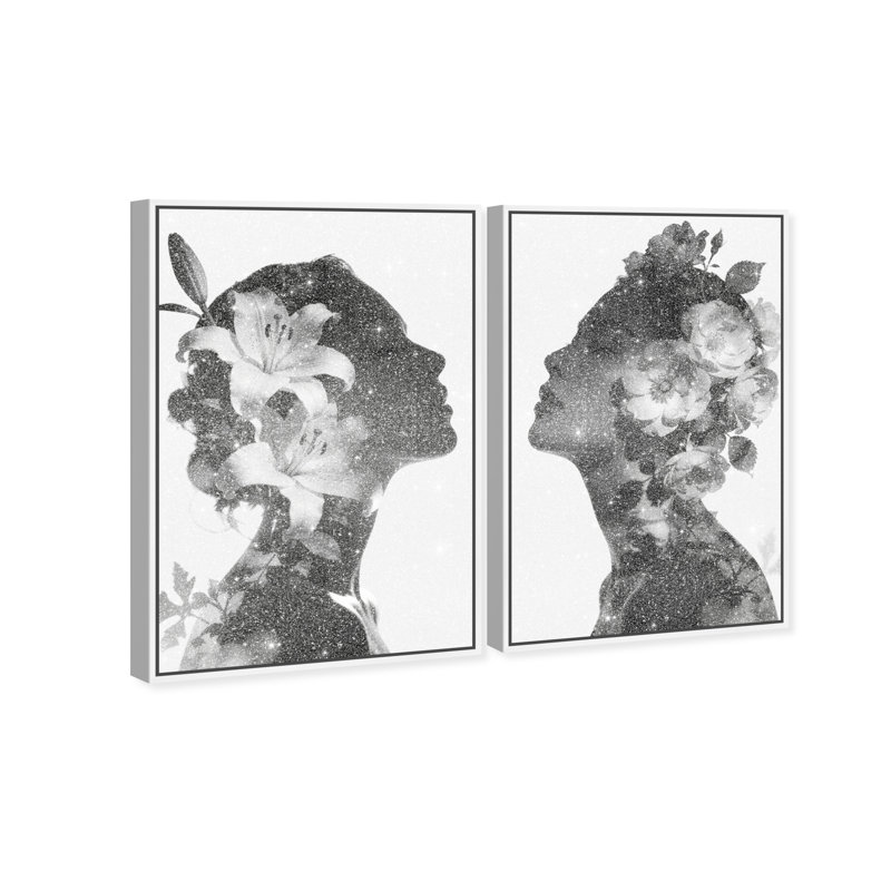 Nocturne Bloom Set Set by Oliver Gal, 16" H x 11" W, White Floater Frame