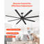 Ventilateur de plafond en aluminium avec moteur CC réversible sans lumière-111624307-111624304