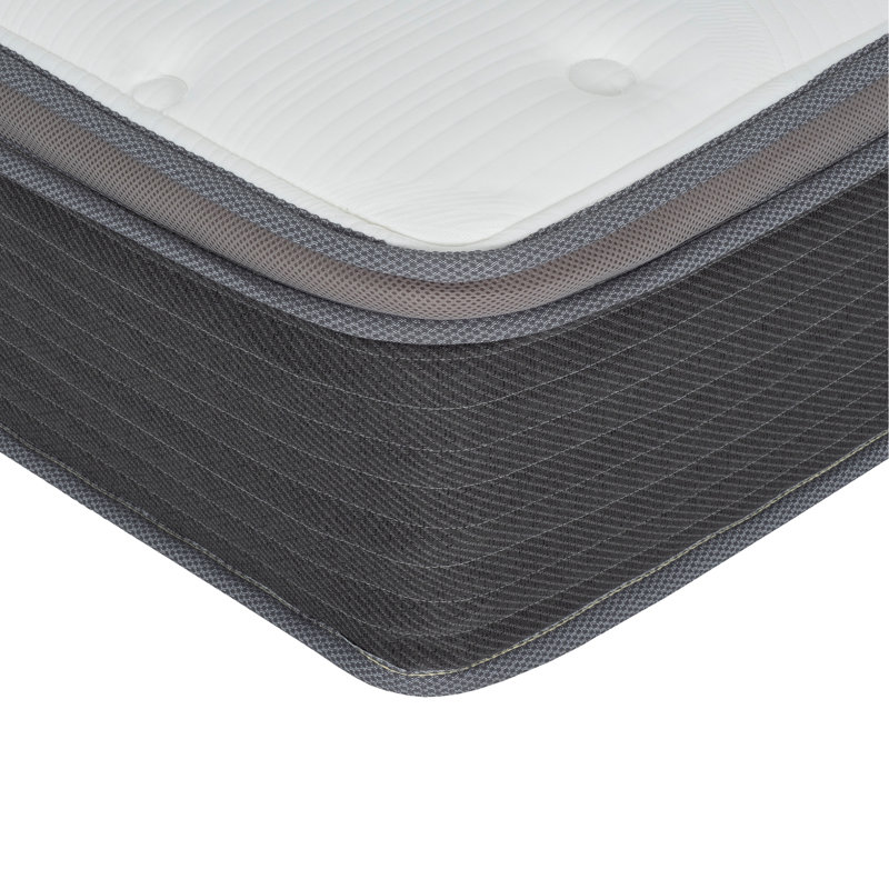 12 po Lit à ressorts ensachés pleine grandeur hybride dans une boîte, matelas moelleux en mousse viscoélastique gélifiée, blanc / gris