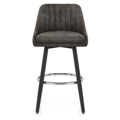 Black Yes Bar Stool with Iron Frame