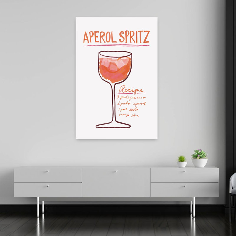 Art mural contemporain Aperol Spirz, H 60 po x l 40 po