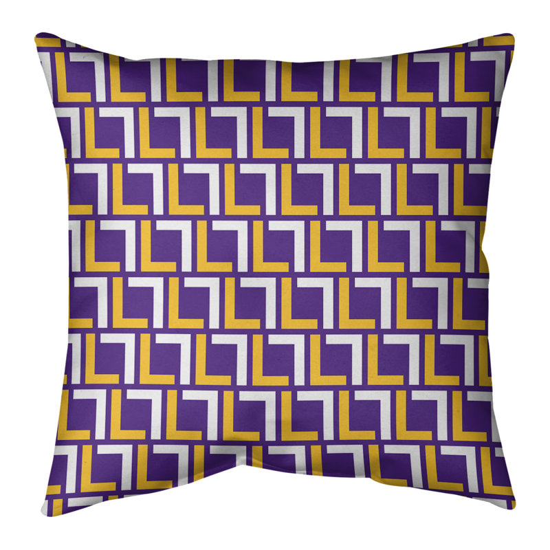 Housse de coussin Minnesota Football Luxury, 16" x 16", Mauve et orange, Croisé en coton