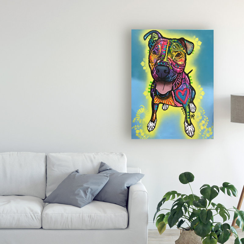 « dog pop pit bull », reproduction d’impression sur toile tendue, H 47 po x l 35 po x P 2 po