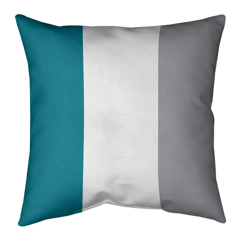 Charlotte Basketball Striped Pillow, Teal/White/Gray, 20" x 20"