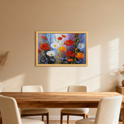 Plants &Flowers Colorful Poppy Flowers In Field Art