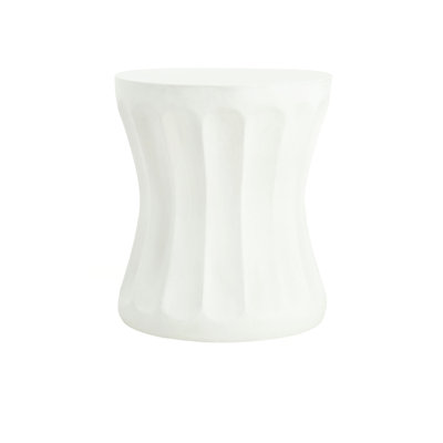 Outdoor Round Concrete Antique White Side Table,Living Room Mgo End Table