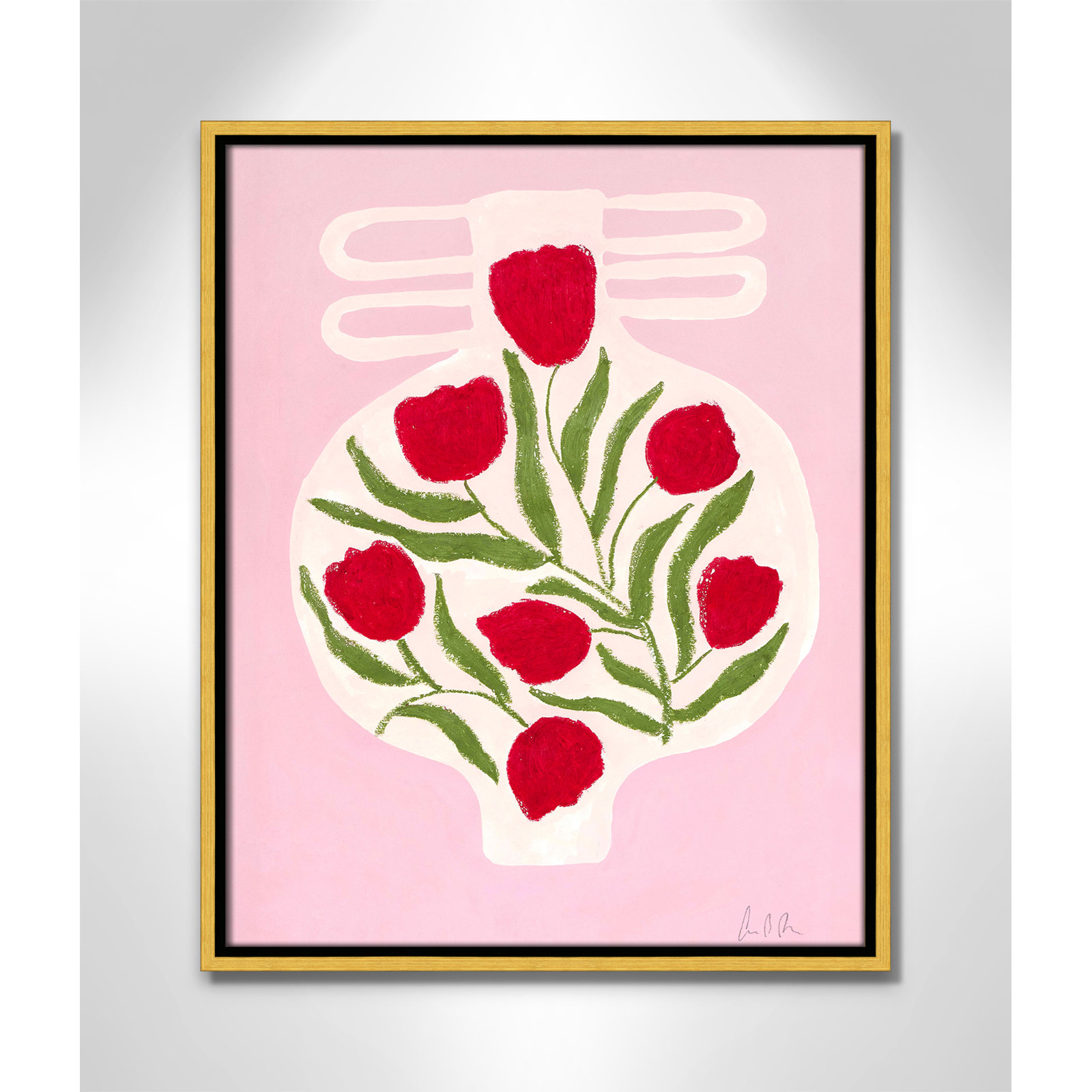 Vase No. 02 Print by Camilla Bergqvist, 21.5" H x 17.5" W, Gold