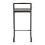 Tabouret de bar 30 po empilable en métal noir avec siège en bambou à grain de bois pressé espresso - ensemble de 2