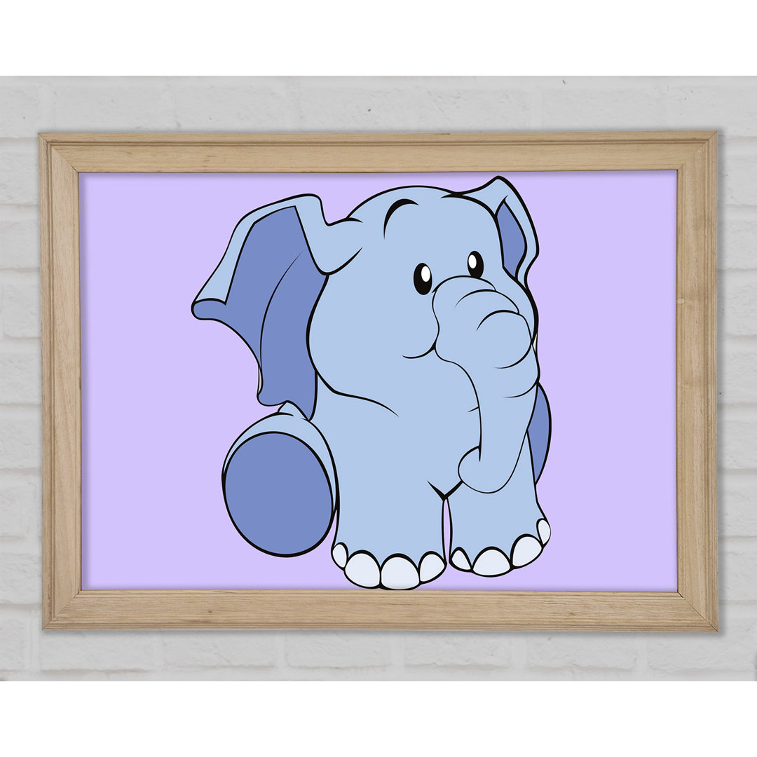 Happy Baby Elephant Lilac - Einzelner Bilderrahmen Kunstdrucke