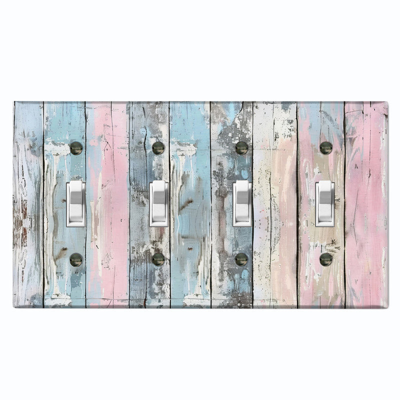 Wood Wall Plate, #4 Quad Toggle