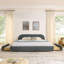 Structure de lit tapissier de style minimaliste moderne - Tissu de fil circulaire-1302721012-1302721013