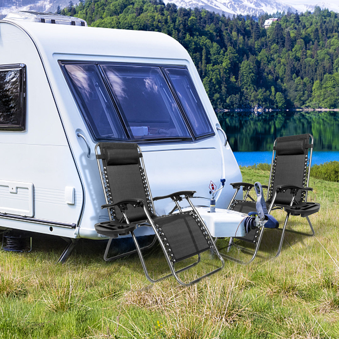 Ohiremen Folding Zero Gravity Chair (Set of 2) Arlmont & Co. Fabric 