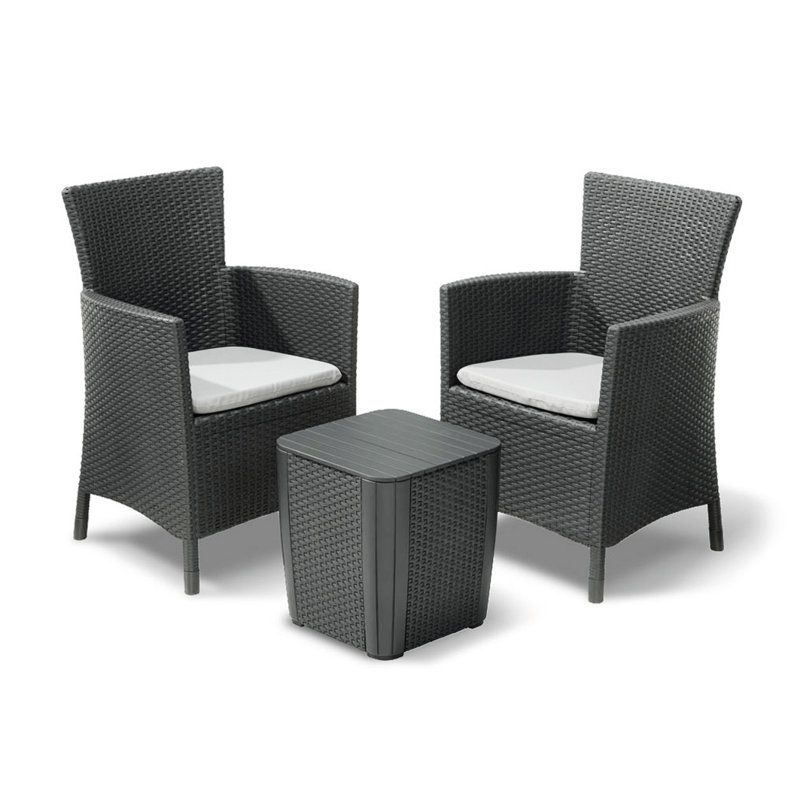 3 Pcs. Balcony Set Napoli Graphite/Light Gray