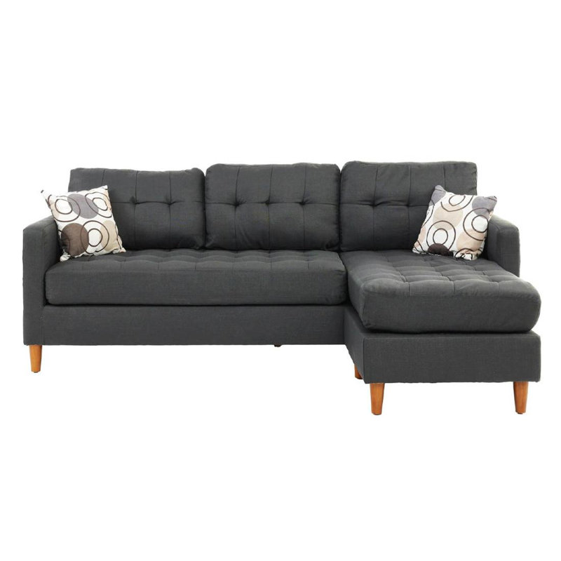 Alixe Modern Sofa Polyfiber Sectional Sofa Living Room Furniture Reversible Chaise Couch Pillows Tufted Back Modular Sectionals