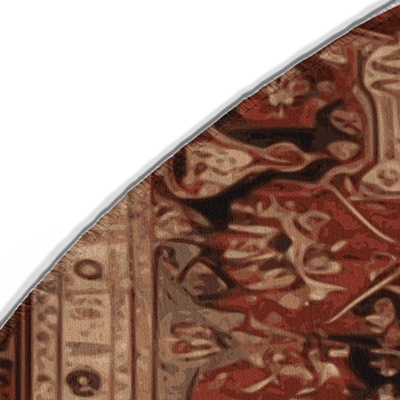 Tapis d'intérieur et d'extérieur brun Persian, Rond 5 pi