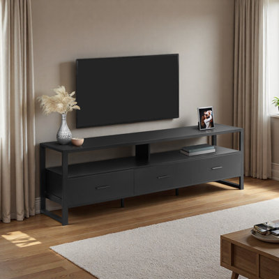 Meuble télé, 72 po, meuble multimédia, tiroirs de rangement