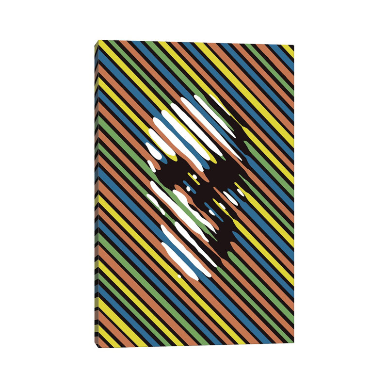 Stripe Skull Portrait by Ali Gulec - Wrapped Canvas Print, 20.32 cm H x 30.48 cm W x 1.91 cm D