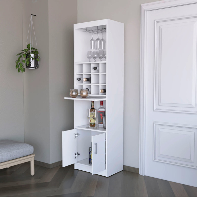 Bar Cabinet With Wine Storage, White
