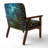 Fedna - Yellow Cubes Over Blue Cosmic Background - Upholstered Modern Accent Arm Chair-1749291261