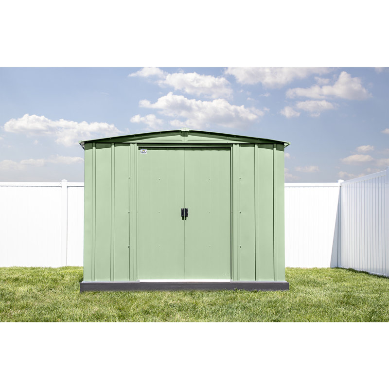 Sage Green 8' x 8' Steel Peak Roof Storage Shed Kit