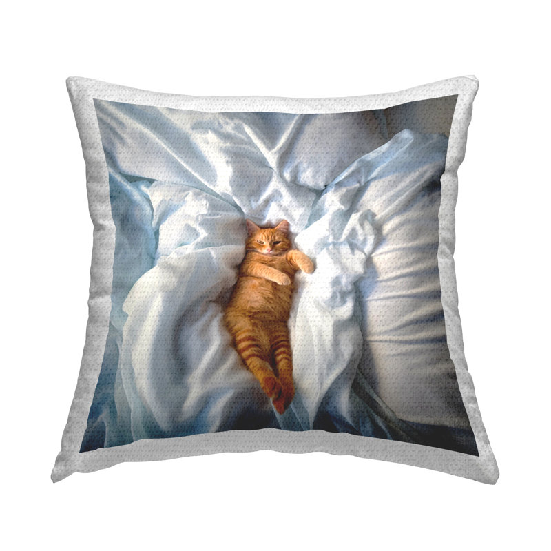 Coussin d'extérieur imprimé "Resting Cat Snuggle" par RB