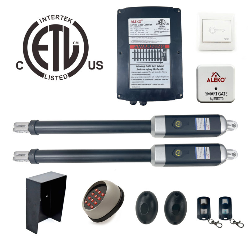 Opérateur de portail intelligent Smart Swing - GG1300U / AS1300 AC / DC - Certifié ETL - Kit d'accessoires ACC5