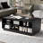 47.2" Fluted - Style Wood Coffee Table With Four Drawers, Two Display Shelves And Glass Accents, Practical Stylish Modern Rectangle Open Tempered Glass, Great For Mid Century Homes-1783890388