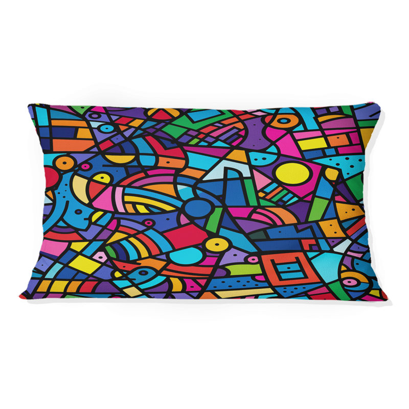 Colorful Modern Mosaic I - Coussin lombaire moderne