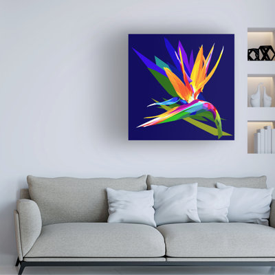 Floral, oiseau de paradis sur toile, impression