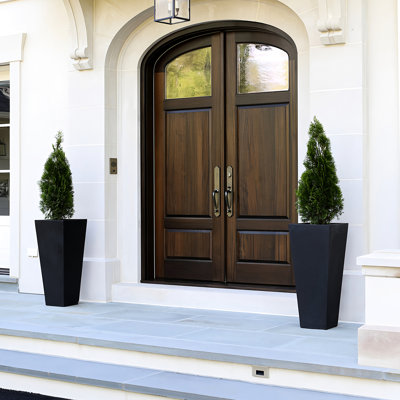 Black 22" Tall Planter Pots Of 2 For Indoor And Outdoor Use, With Drainage Holes, Water Level Monitor Automatic Watering Function A Magical Garden & 2, Featuring Inner Bucket Steady