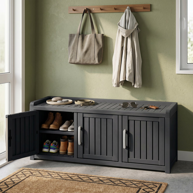 Armoire de rangement pour chaussures 47 "à 3 portes, Brown-Grey