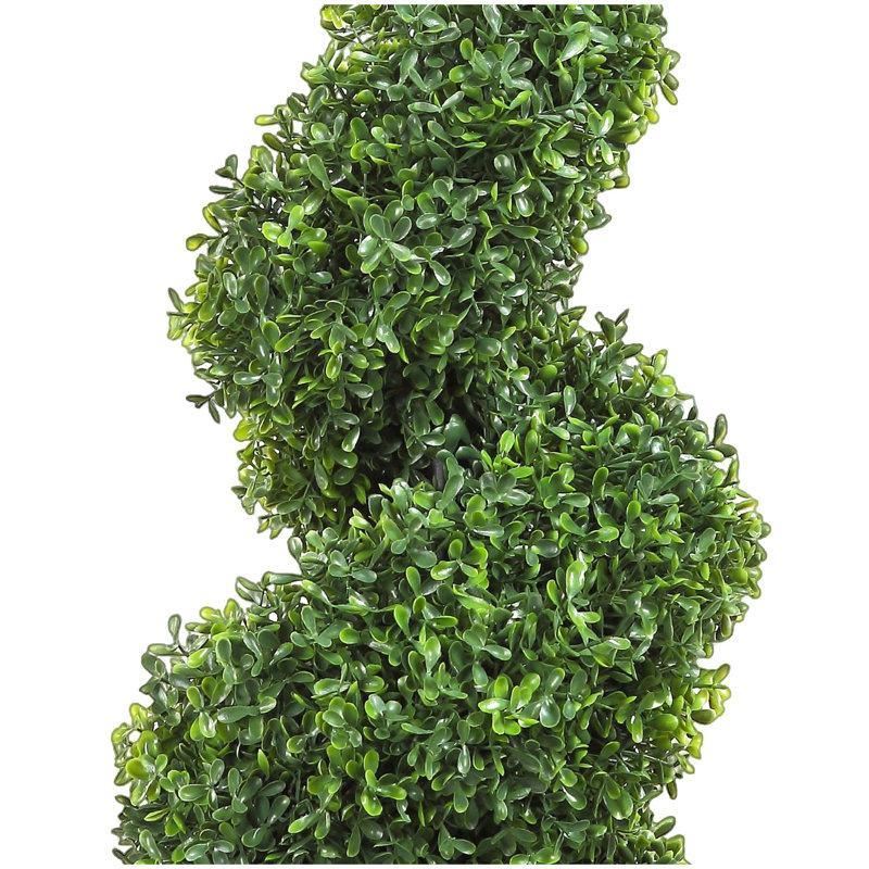 2 pièces Tour topiaire artificielle en forme de spirale artificielle en forme de spirale en polyéthylène vert 10 pièces Feuilles de remplacement
