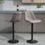 Two-Pack Of Gray Upholstered Height-Adjustable Bar Stools, Featuring A Swivel Design, Backrest, And Footrest; Suitable For Dining, Kitchen, Home, And Small Bar Use.