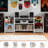 6-Tier Vinyl Record Storage Stand With Record Player Top Shelf, Media Organizer For Albums, Cds, And Magazines, Sturdy Metal Frame With Fabric Compartments For Living Room And Bedroom