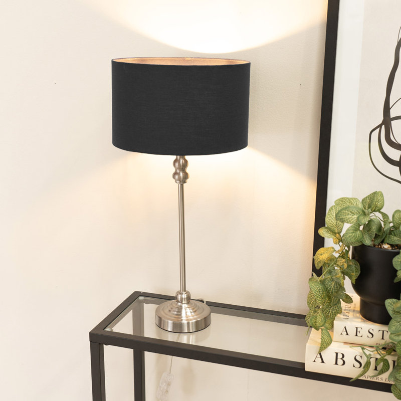 Reselva Metal Table Lamp, Brushed Chrome Base