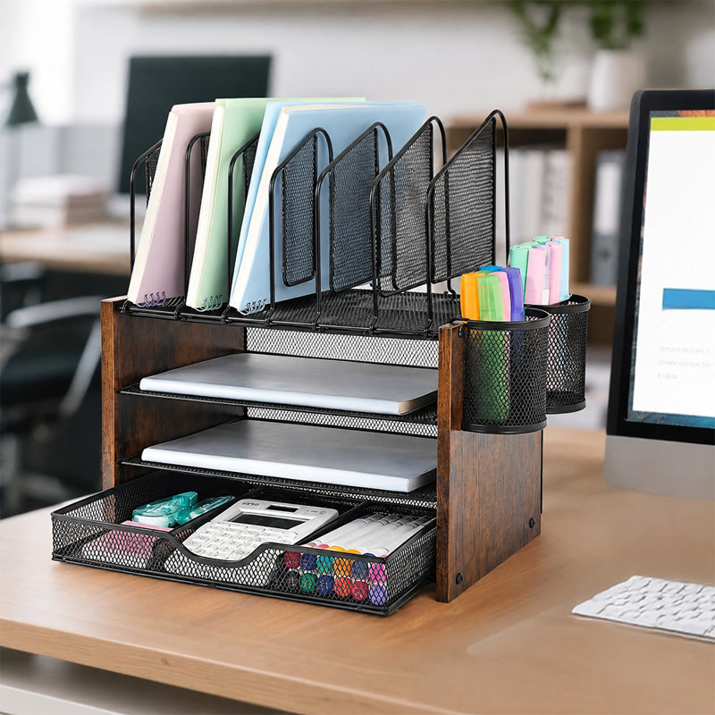 Accessoires de bureau de bureau avec porte-documents et tiroir