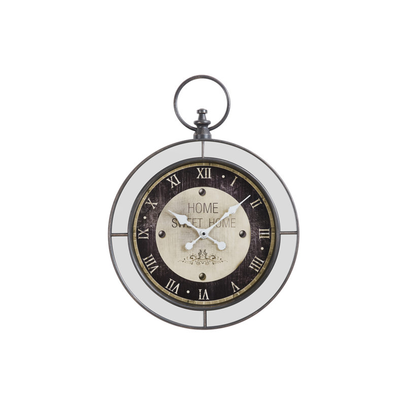 Clocks, 18" Round, Wall Clock, Brown, Mirror, Transitional