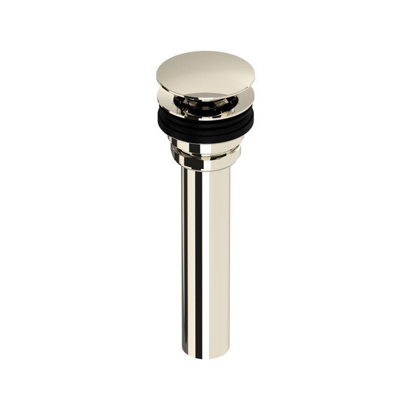 Universal Push Drain Pop-Up Bathroom Sink Drain, Polished Nickel