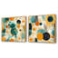 Ensemble de 2 collages carrés jaunes et verts à motif géométrique III - formes abstraites-101858530-101858528
