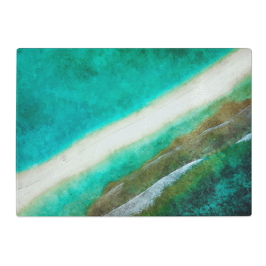 Tempered Glass Layers of Beach in the Maldives Chopping Board