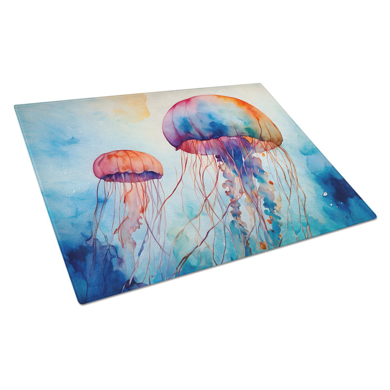 Jellyfish Glass Cutting Board Large
