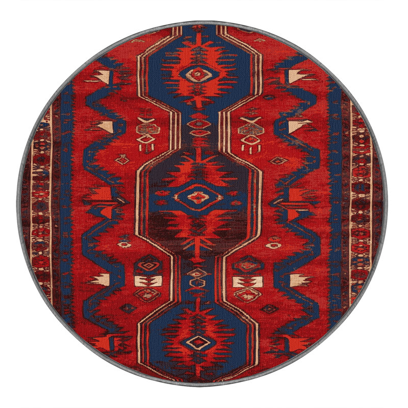 Tapis brun lavable à la machine, Rond 6 pi