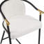 Tabouret de comptoir de 26 po de hauteur avec cadre en métal (ensemble de 2) - Beige-1394468574