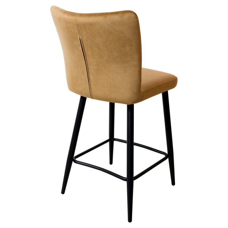 Farmersville Upholstered Counter Stool with Metal Frame, Brown