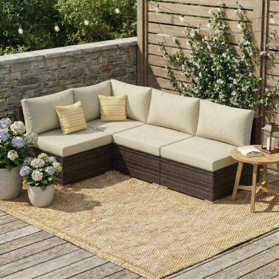 4-Person Patio Conversation Sofa Set With Cushion