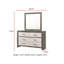 Commode 1 pièce commode à deux tons avec rangement à six tiroirs et poignée de tiroir en métal gris beige