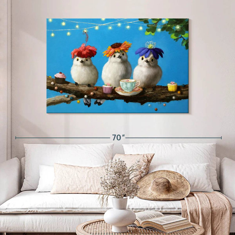 Garden Party Birds, H 32 po x l 48 po