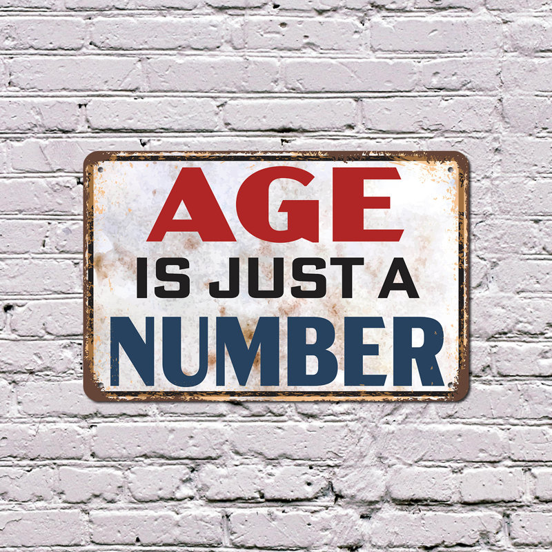 «Age Is Just A Number» (paquet de 2) en aluminium 7 po x 10 po