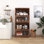 Bibliothèque contemporaine avec portes fermées en verre et armoire de rangement de bureau